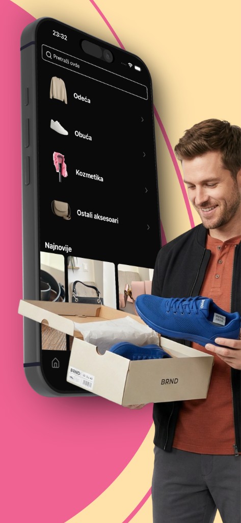 Ekran pretrage i kategorija u FashionBuvljak aplikaciji